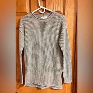PINQUE Light Gray Waffle Knit Crewneck Sweater